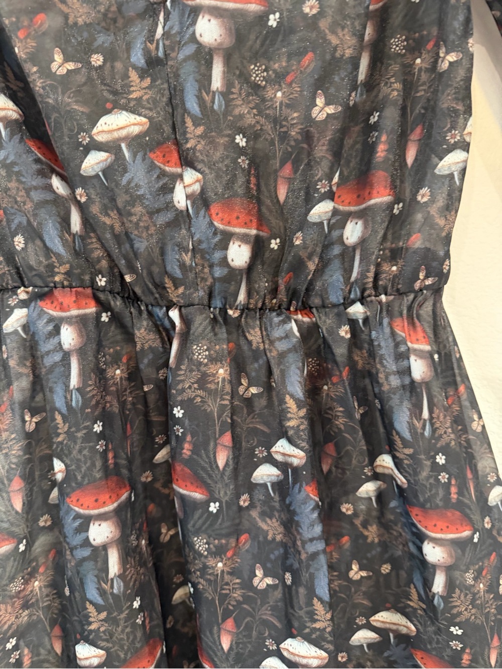 Disturbia Amanita Mushroom Organza Sheer Tiered Dress size small - Picture 4 of 13